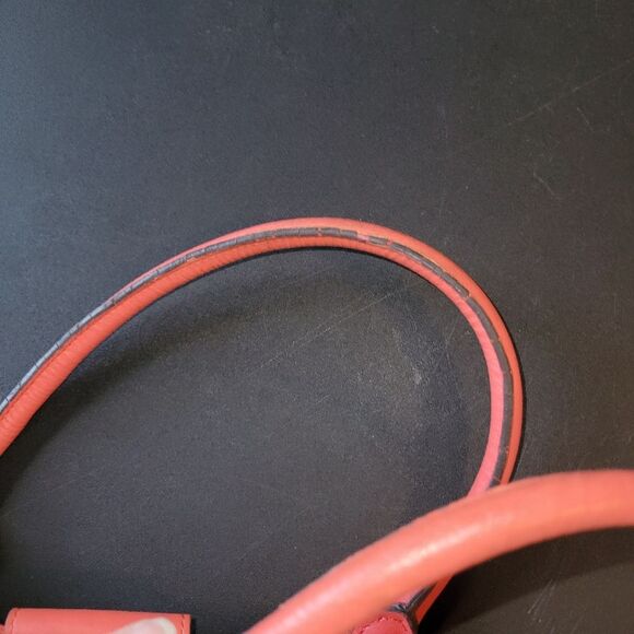 Ann Taylor Leather Coral Handbag Purse - Picture 3 of 9